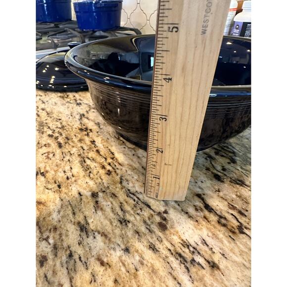 Retired Fiestaware 9.25" Large Cobalt Blue casserole dish with lid USA - Picture 8 of 8